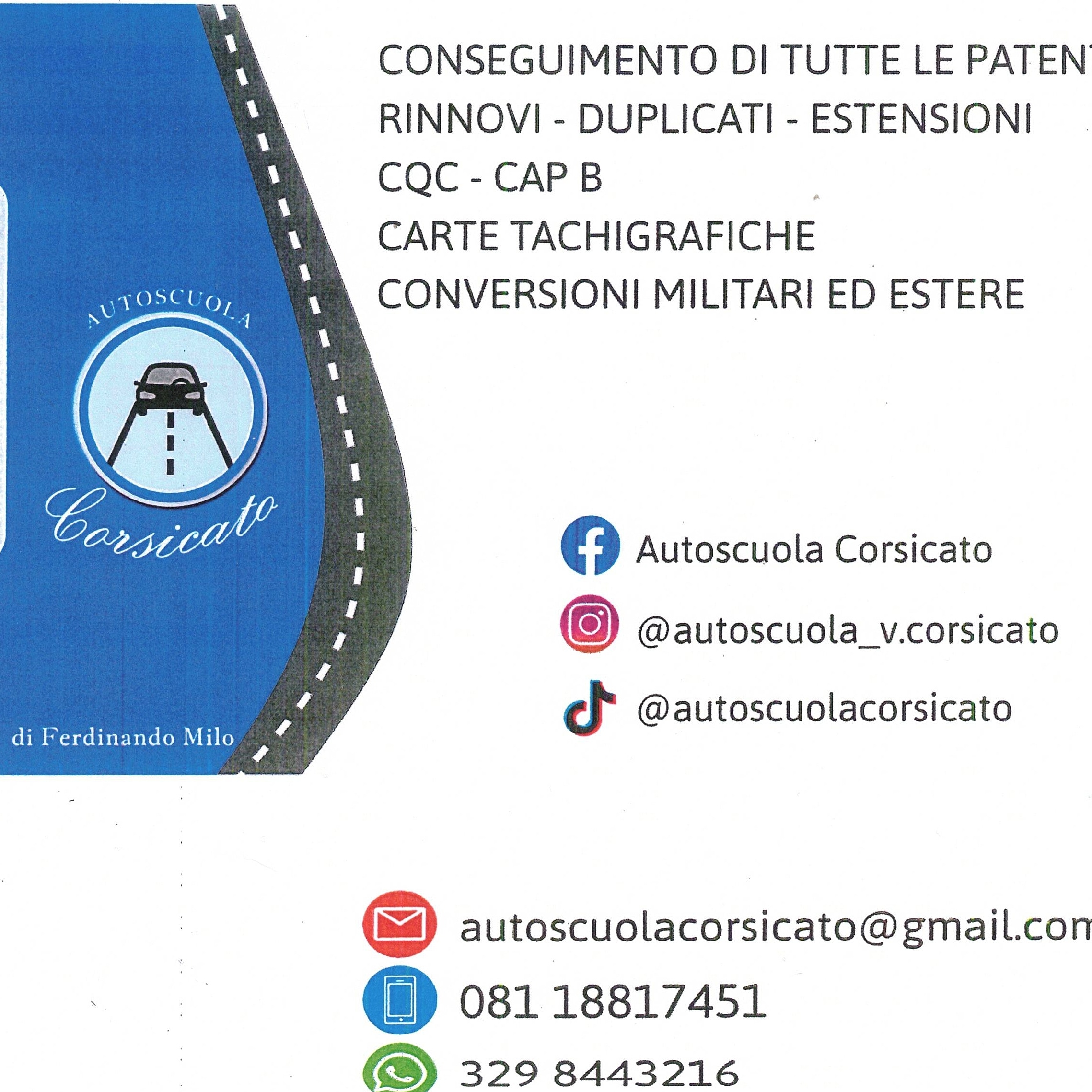 AUTOSCUOLA CORSICATO DI MILO FERDINANDO