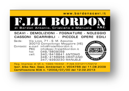 F.LLI BORDON S.N.C. DI BORDON ANTONIO CRISTIANO E MANUELE