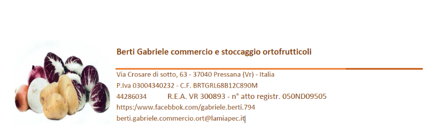 Commercio e stoccaggio ortofrutticoli Berti Gabriele