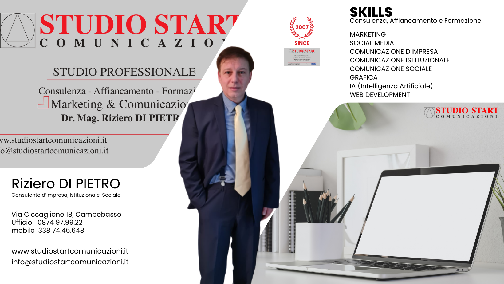 Dr.Mag. Riziero DI PIETRO, consulente marketing e comunicazione.