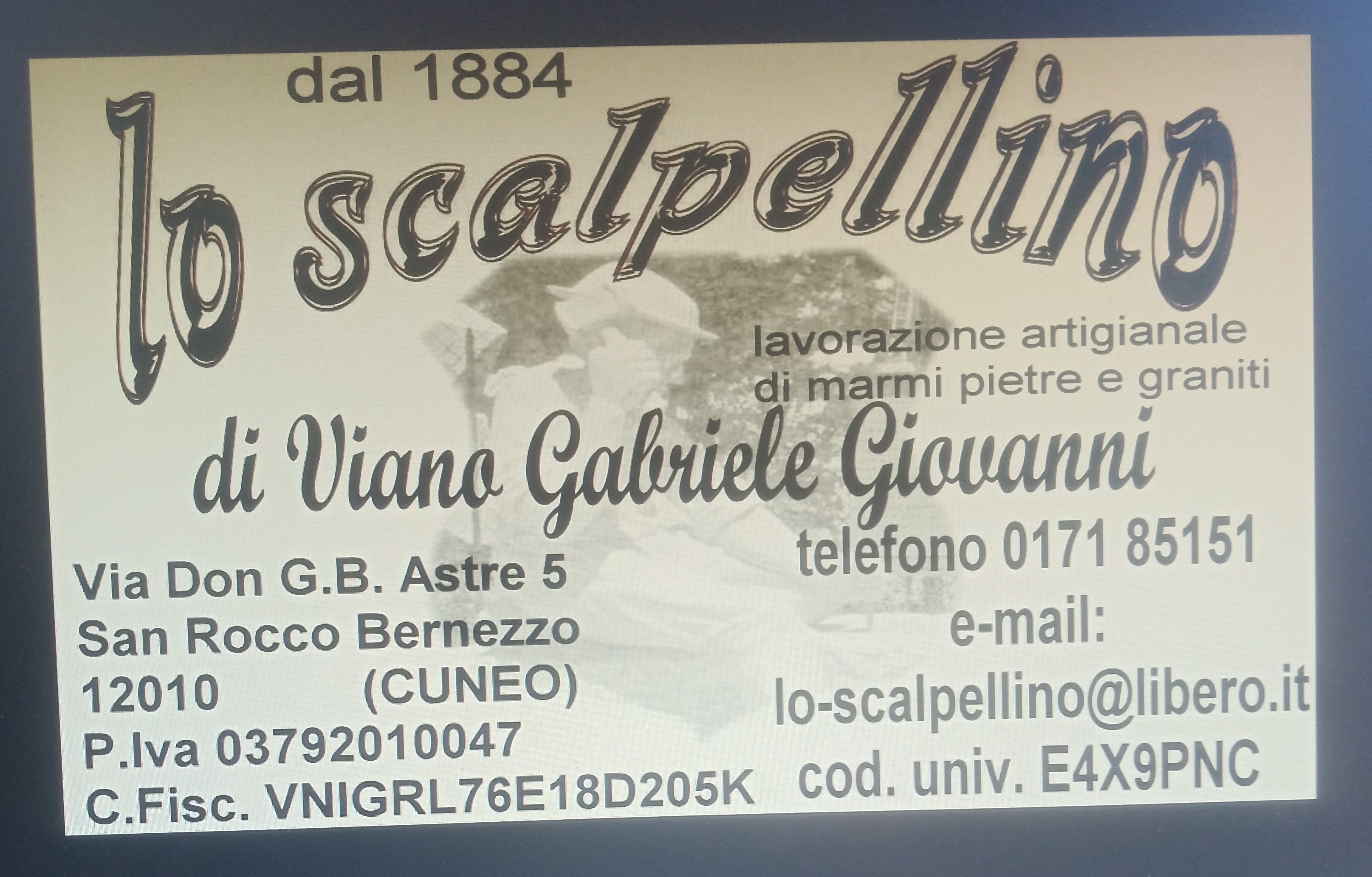 LO SCALPELLINO DI VIANO GABRIELE