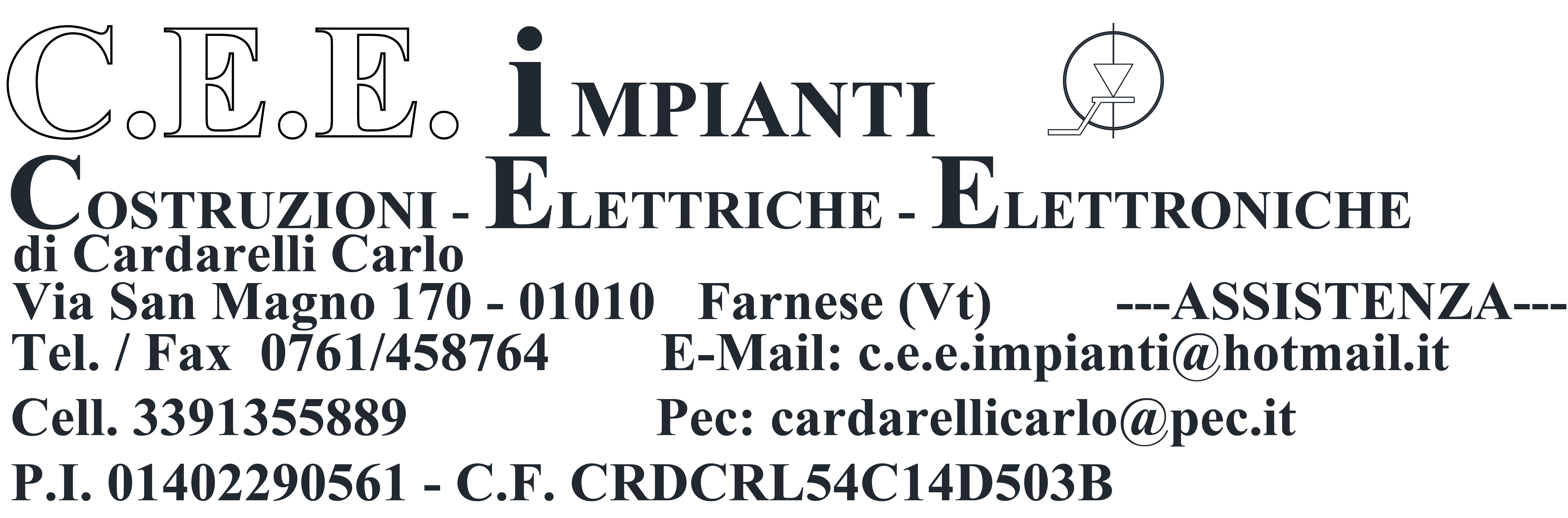 C.E.E. IMPIANTI Costruzione- Elettriche- Elettroniche di Cardarelli Carlo